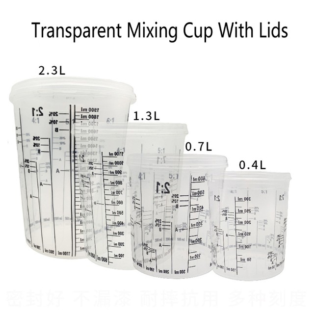 5Pcs Disposable Graduated Clear Plastic Paint Mixing Cups Calibrated Mixing  Ratios Measuing Cups For Paint Resin Tools - AliExpress